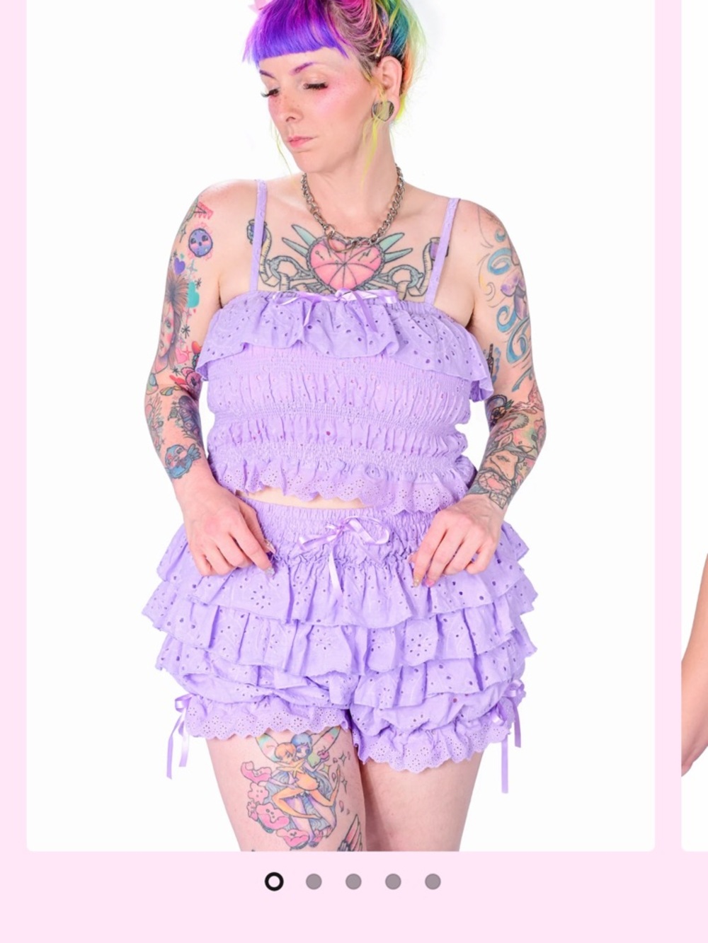Lavender Ruffled Eyelet Cami